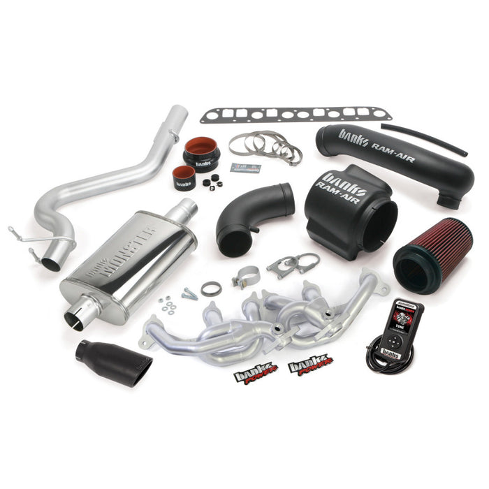 Banks Power 00-03 compatible with Jeep 4.0L Wrangler PowerPack System SS Single Exhaust w/ Black Tip 51333-B