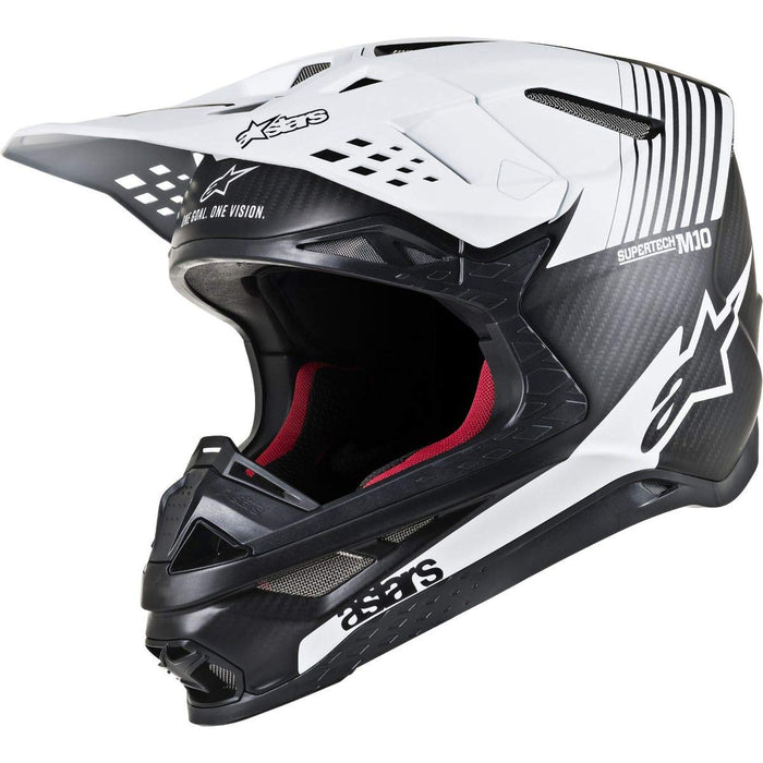 Alpinestars 8301119-1301-2X S.Tech M10 Dyno Helmet Matte Black/White 2X