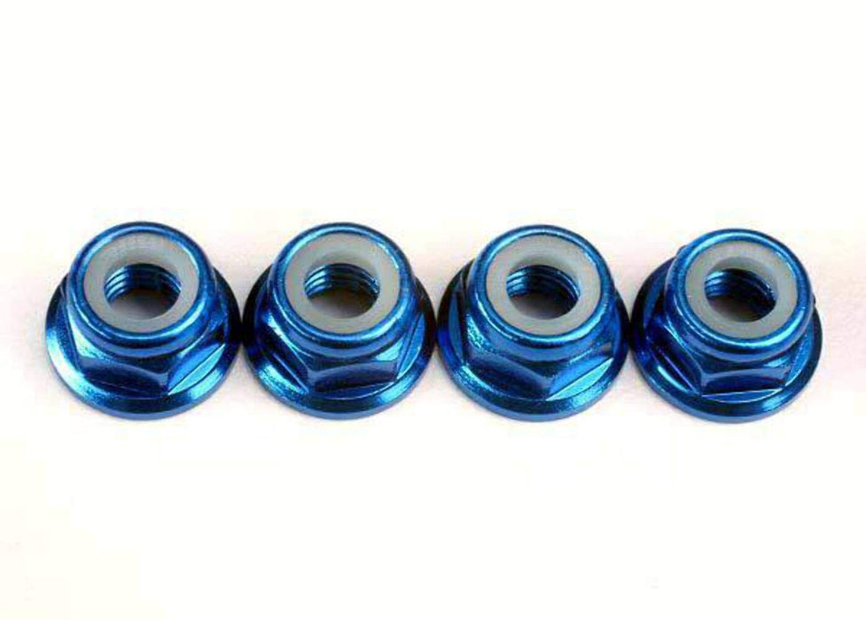 Traxxas 4147X Blue Anodized Aluminum Nylon Locknuts 5mm (4)