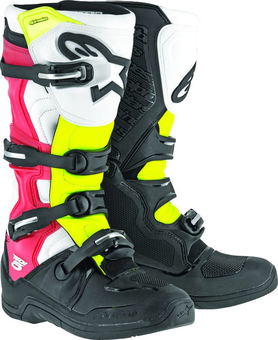 Alpinestars 2015015-1235-5 Unisex-Adult Tech 5 Boots (Black/White/Red/Yellow, Size 5)