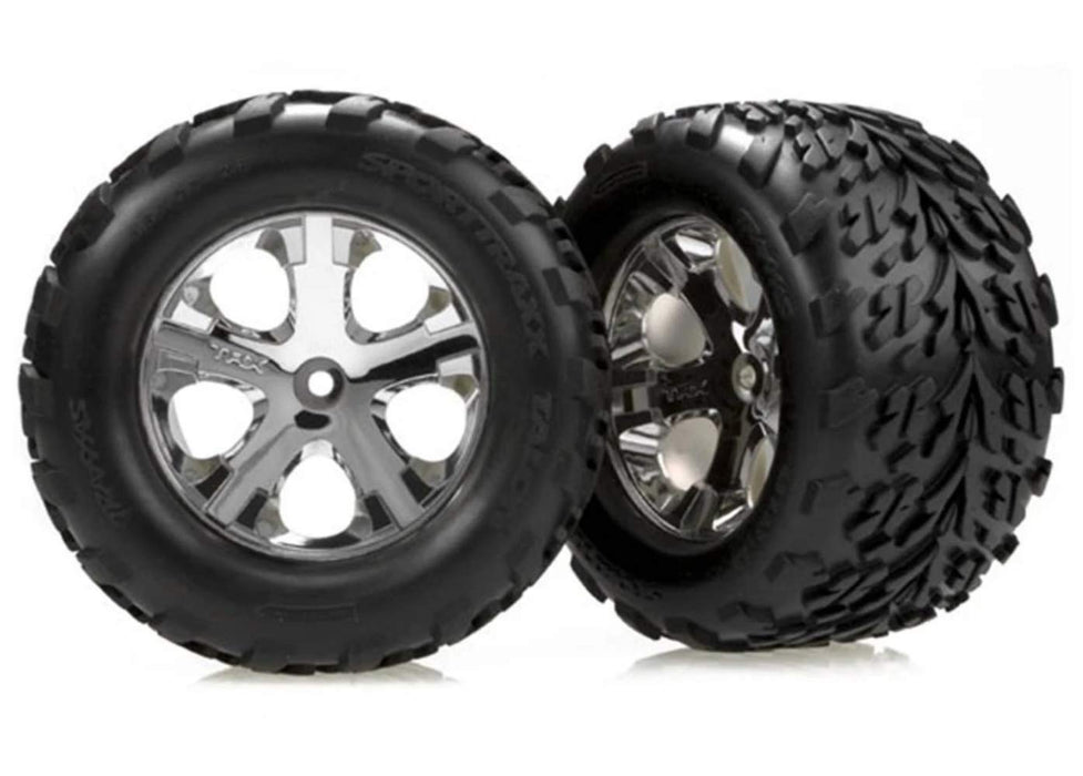 Traxxas 3669 Front Chrome All-Star Wheel with Talon Tire Stampede 2-Piece 331-Pack