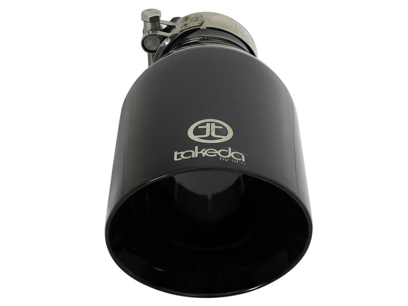 aFe Takeda 409 SS Clamp-On Exhaust Tip 2.5in. Inlet / 4.5in. Outlet / 9in. L Black 49T25454-B09