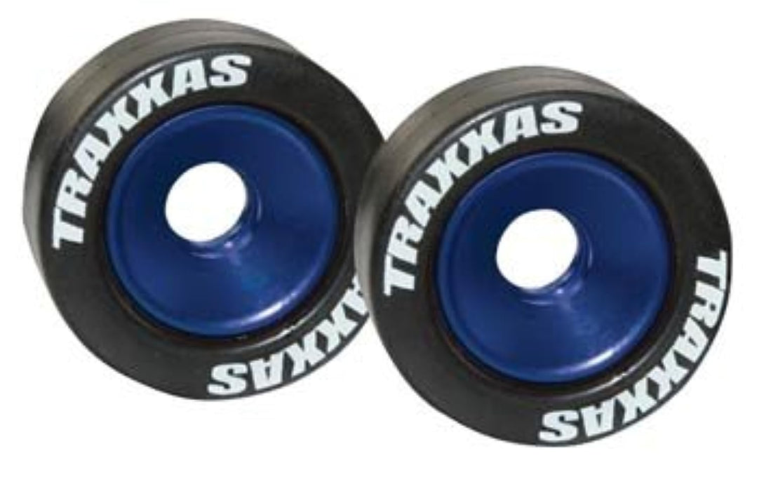 Traxxas 5186A Wheelie Bar Blue with Rubber Wheels