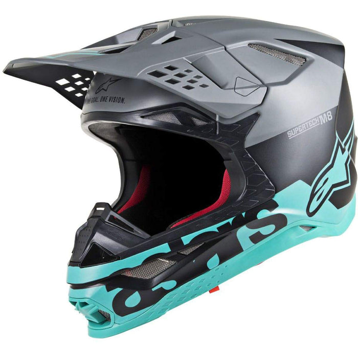 Alpinestars Supertech M8 Helmet - Radium (Medium) (Black/Grey/Teal) (8301519-1306-MD)