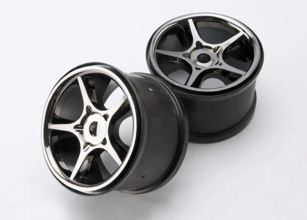 Traxxas 5372X Wheels Gemini 3.8 Black Chrome 2-Piece