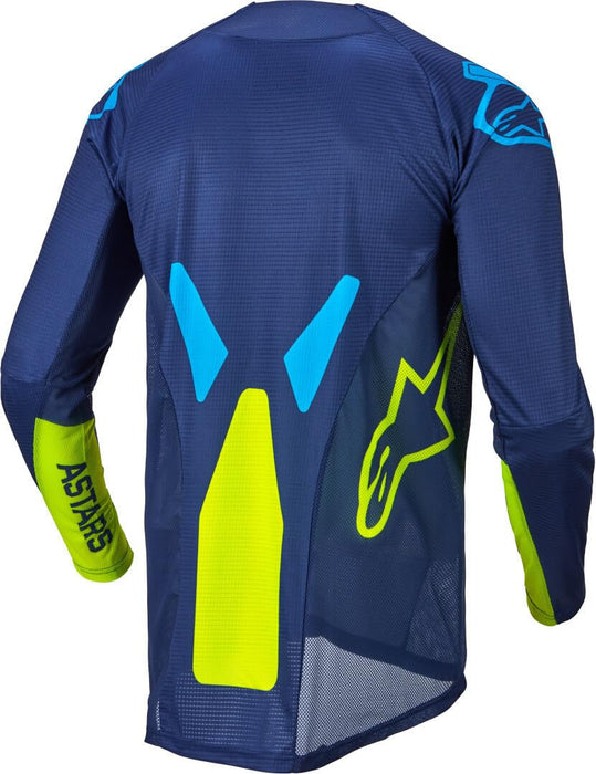 Alpinestars Techstar Factory Jersey Drk Blu/Ylw Fluo/Blu Neo Md (3761022-7557-M)