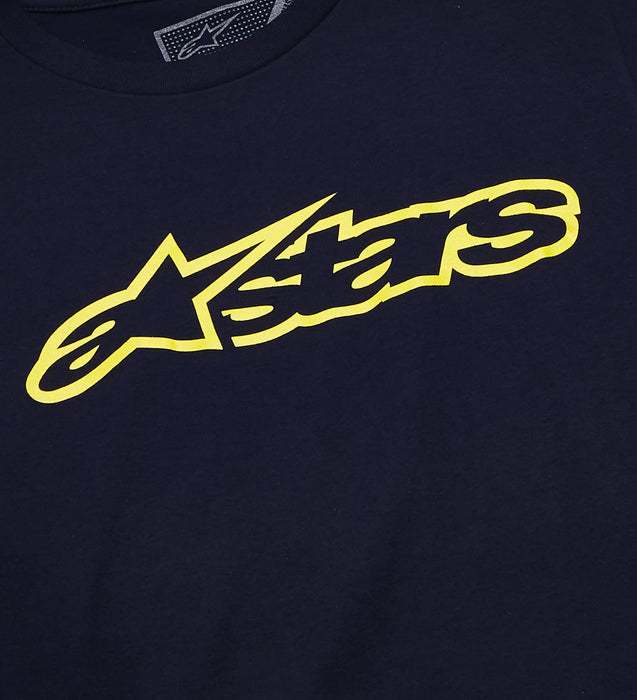 Alpinestars Standard Blaze Tee Navy/Yellow Md, Multi, Medium