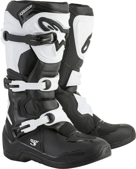 Alpinestars mens Black/White Tech 3 Boots Black White Sz 08, Black/White, 8 US