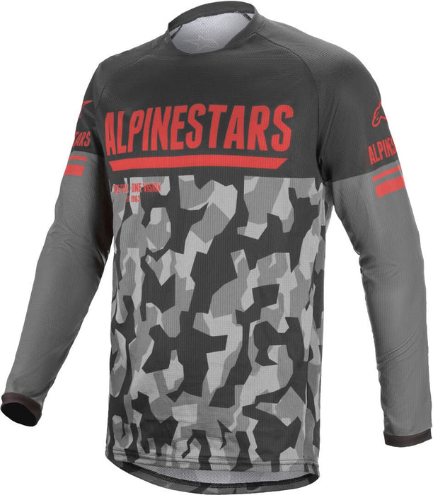 Alpinestars 3763019-9133-X Unisex-Adult Venture R Jersey Grey Camo/Red Fluo Xl (Multi, one_size)