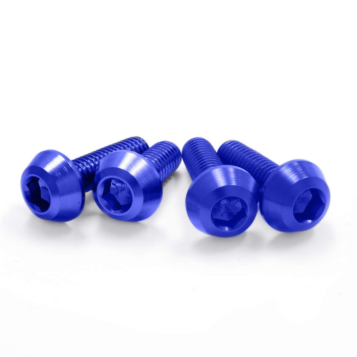 4/PC DRC ALUM M6 TAPER BOLTS 25MM BLU