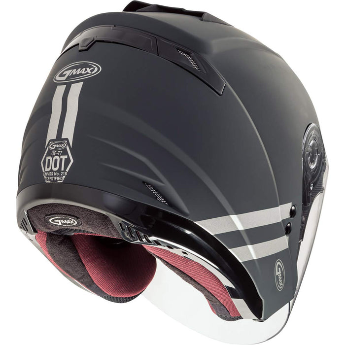 GMAX OF-77 Adult Downey Open-Face Motorcycle Helmet - Matte Grey/Silver/Small