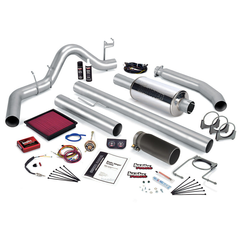 Banks Power 01 Compatible with Dodge 5.9L 245Hp Ext Cab Stinger System SS Single Exhaust w/ Black Tip 49368-B