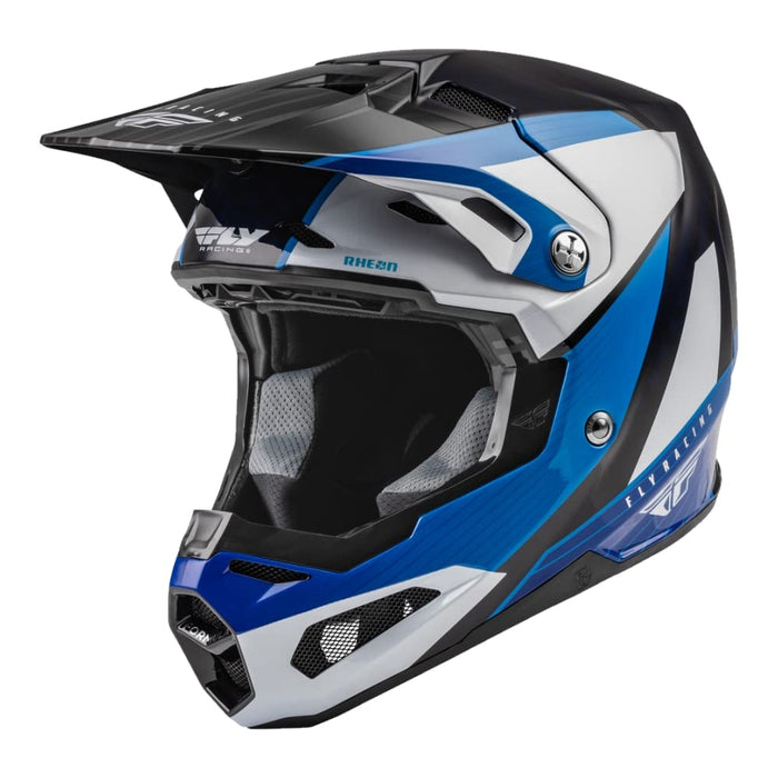 Fly Racing 73-47104S Formula Carbon Prime Visor Blue/White/Blue Carbon Yl/Sm