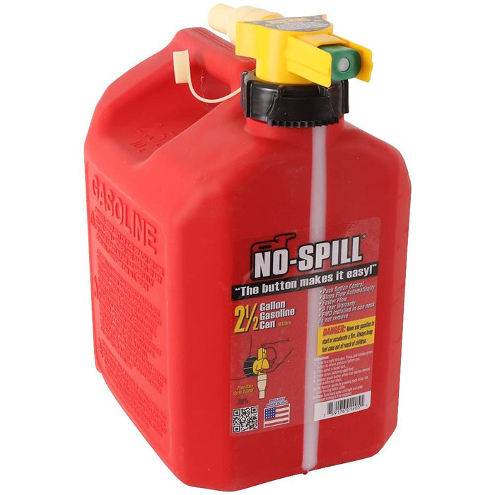 No-Spill Stens 2 1/2 Gallon Fuel Can 765-102 For No-Spill 1405, 765-102, 11.75" x 8" x 10"", Red