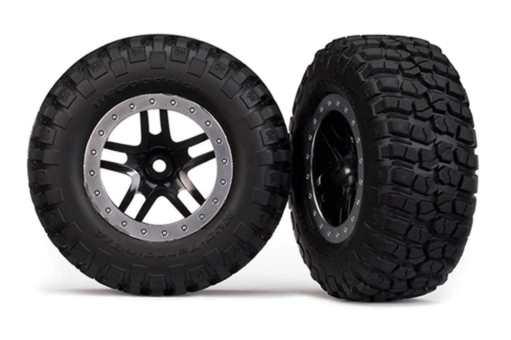 TRAXXAS Raptor Slash 2WD BF Goodrich MUD at Wheels & Tires Black Wall 5885 5883