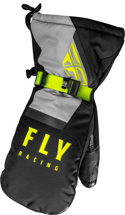 Fly Racing 2023 Snow Cascade Mitten (Black/Grey/Hi-Vis, Medium)