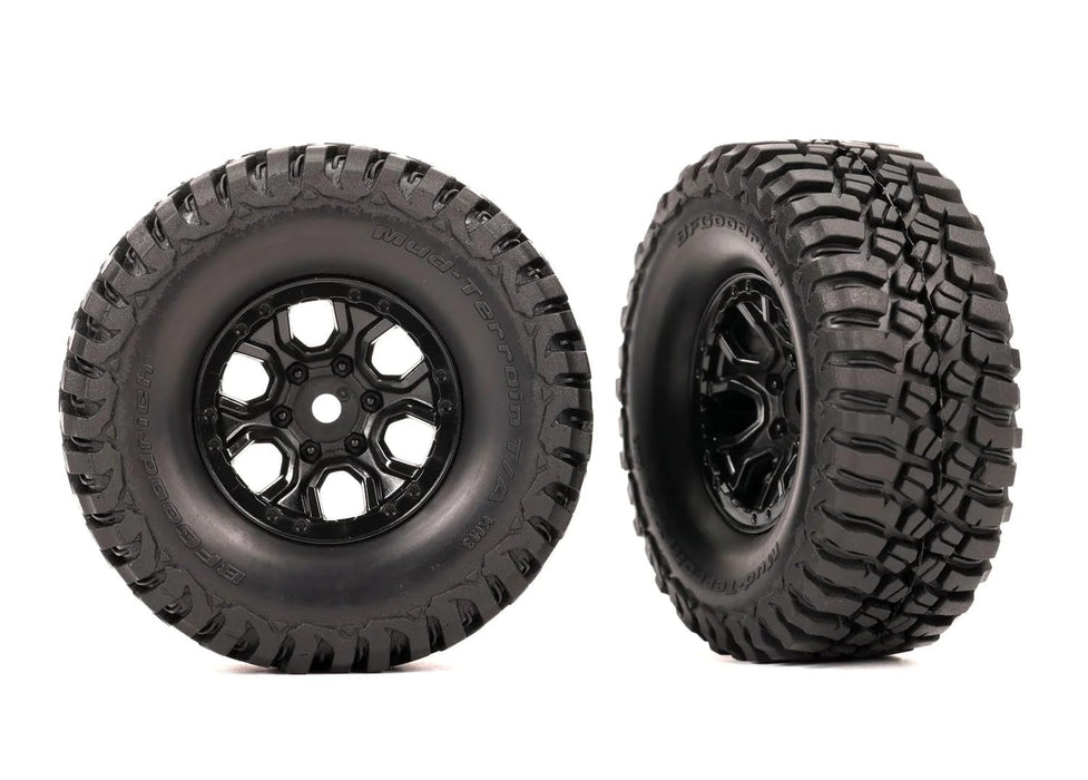 Traxxas 9774 Tires & Wheels Black 1.0' Wheels BFGoodrich Mud-Terrain Tires (2)