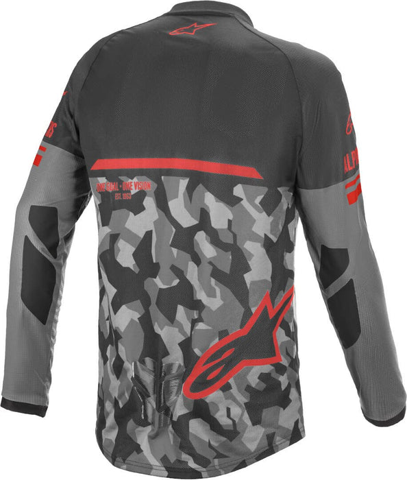 Alpinestars 3763019-9133-M Venture R Jersey Grey Camo/Red Fluo Md