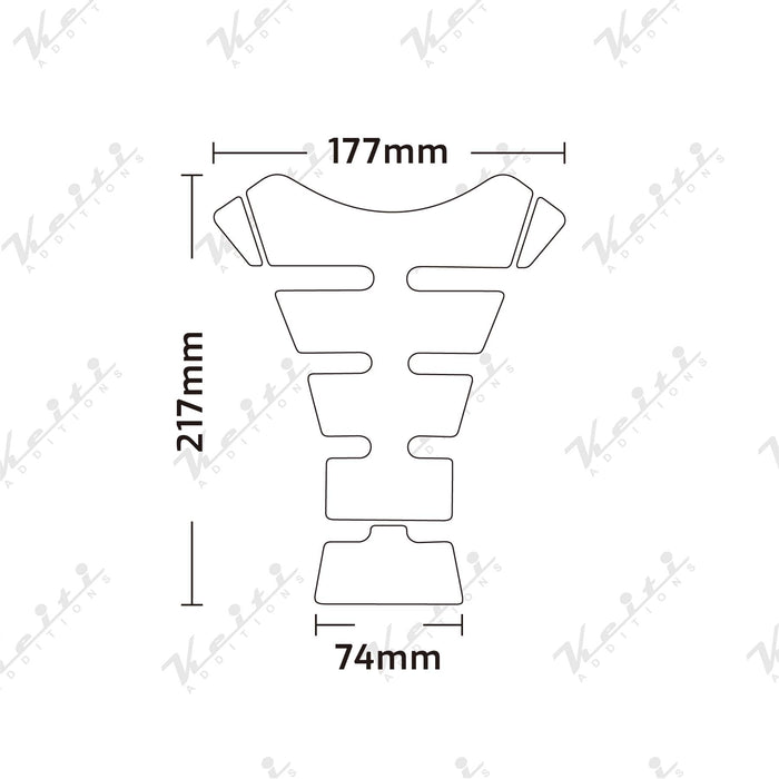 Keiti Motorcycle Tank Pad Universal Black Carbon Flat Cut KT3100