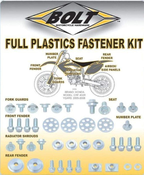 Bolt Mc Hardware YAM-021785 Yamaha Body Work Fastener Kit, silver, medium