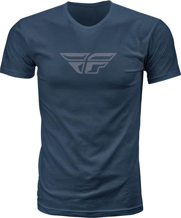 Fly Racing Mens Crewneck F-Wing Tee Midnight Navy/Grey Lg, Midnight Navy/Grey, Large US