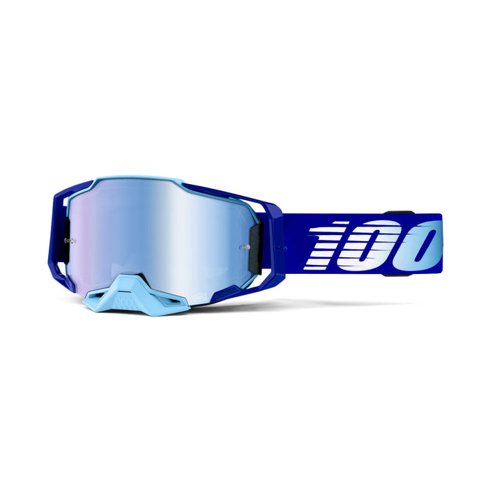 100% ARMEGA Premium Protective Sport Goggles with Ultra HD Lens & Nose Guard (Royal - Mirror Blue Lens)