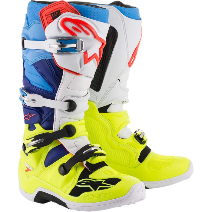 Alpinestars 2012014-5277-16 Tech 7 Boots Yellow/White/Blue Sz 16