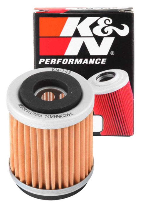 K&N Motorcycle Oil Filter: High Performance, Premium, Designed to be used with Synthetic or Conventional Oils: Fits Select Yamaha Vehicles, KN-143