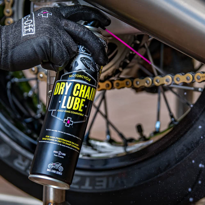 Muc-Off Dry Motorcycle Chain Lube, 13.5 fl oz - Motorcycle Chain Lubricant, Chain Wax for Dry Conditions - Motorcycle Chain Oil for On and Off-Road