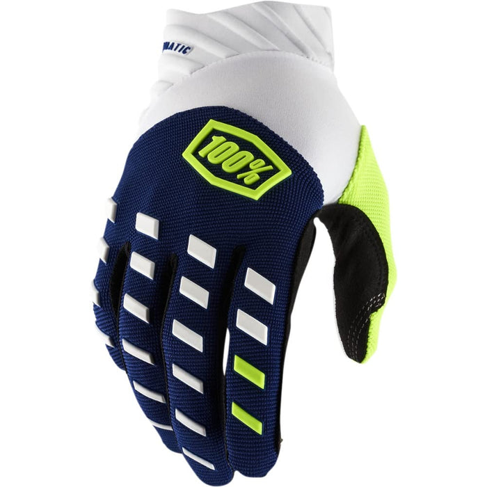 100% Airmatic Gloves Navy/White Md 10000-00016