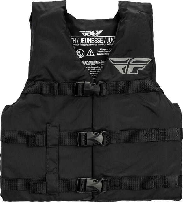 FLY Racing Youth Nylon Flotation Vest (Black, Youth)