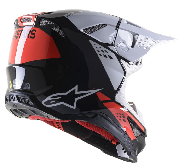 Alpinestars S.Tech S-M8 Factory Helmet Black/White/Red Fluo Glossy Lg (8302922-1233-L)