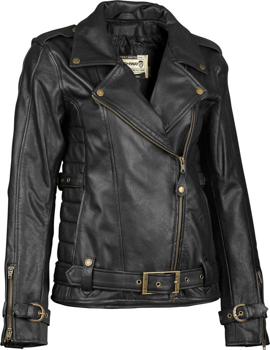 Highway 21 Women's Motorcycle Pearl Jacket (Black, Medium)