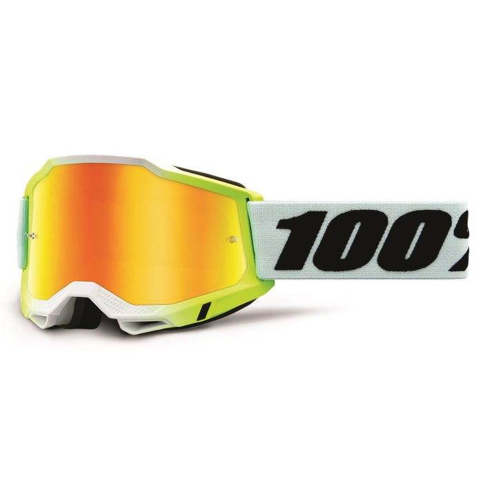 100% Accuri 2 Motocross & Mountain Biking Adult Goggles (Dunder - Mirror Yellow Lens)