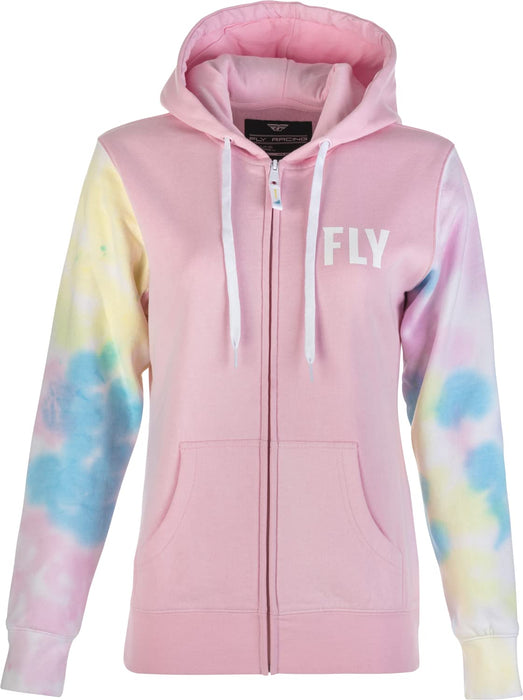 Fly Racing 358-0071X Women's Fly Tie-Dye Zip Up Hoodie Pink/Yellow/Blue XL