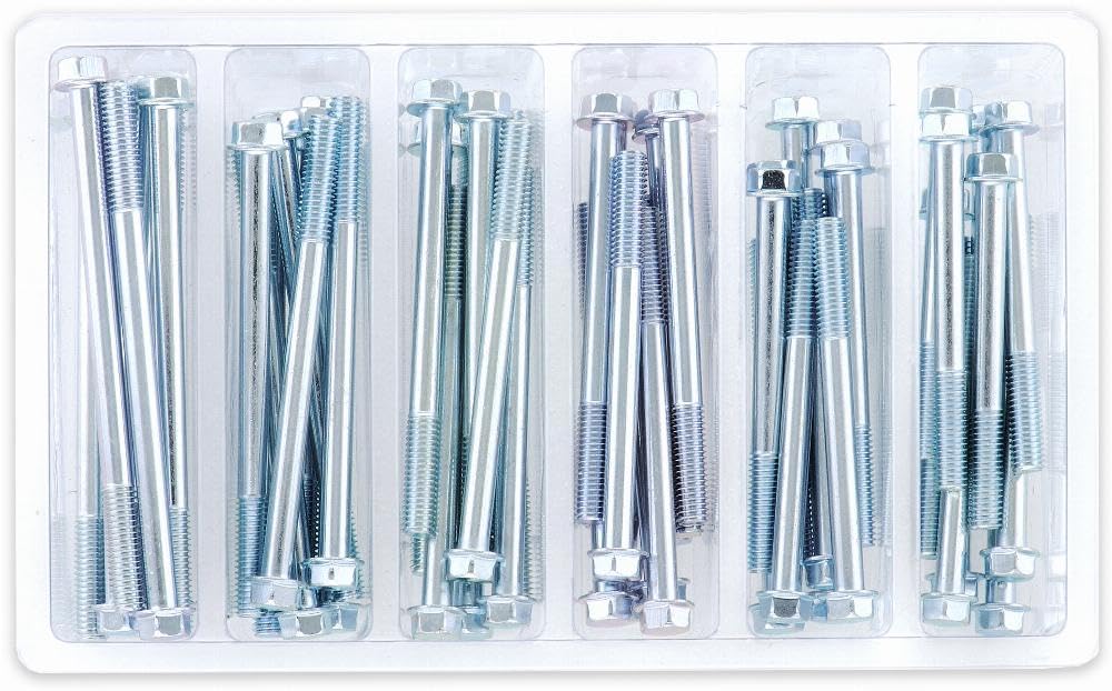 Bolt SV-M6HEXF-3 M6 8mm Hex Flange Bolt Assortment 60 Piece Kit