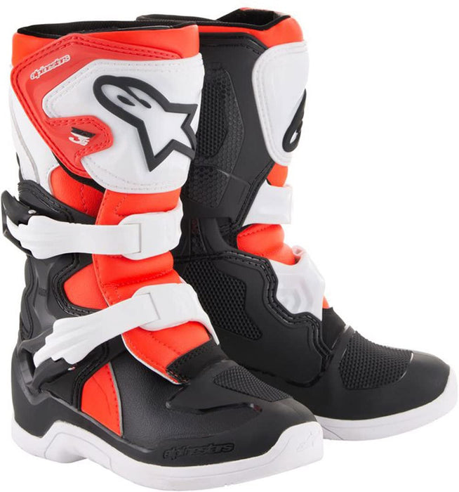 Alpinestars Tech 3S Kids Boots Blk/Ylw Fluo/Red Fluo Sz 12 (2014518-1538-12)