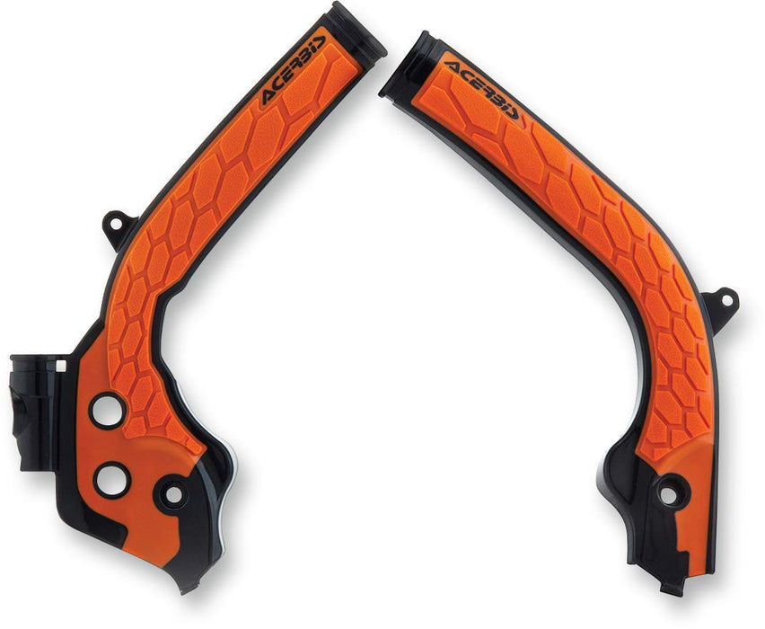 Acerbis 16-19 KTM 125-450 SX/SX-F/XC-F/XC/XC-W/EXC-F/ Husq Frame Guards- X-Grip Black/16 Orange 2449535229