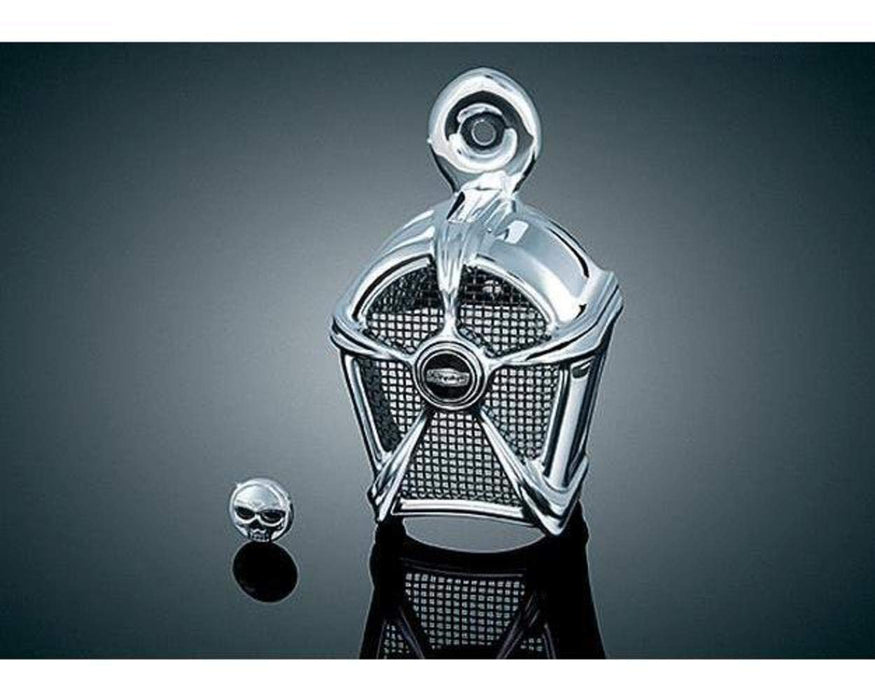 Kuryakyn Motorcycle Accessory: Mach 2 Horn Cover For 1995-2019 Harley-Davidson Motorcycles, Chrome With Chrome Mesh 7295