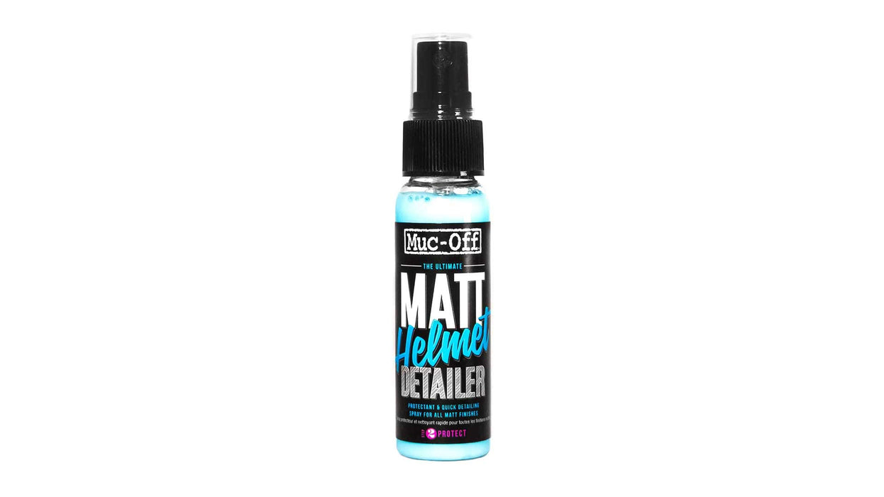 Muc-Off Matt Helmet Detailer, 1 fl oz - Premium Helmet Protection Spray for Motorcycle Helmets - Post-Wash Detailing Spray for Matt and Satin Finishes