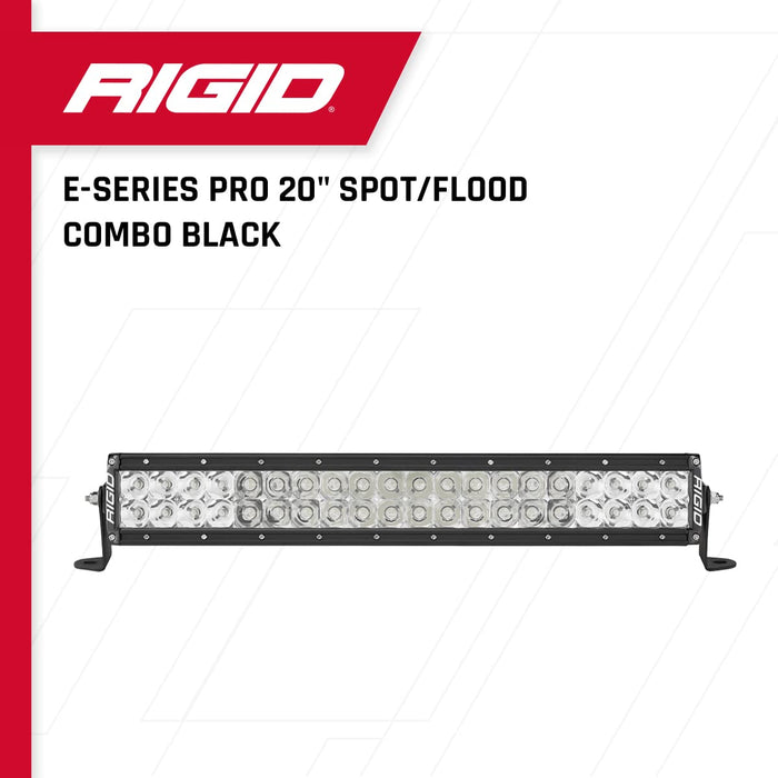 Rigid Industries - E-Series PRO LED Light, Spot/Flood Optic Combo, 20 Inch, Black Housing, Driving Lights, LED Lights, Off Roading Driving Lights, Fits Trucks, UTV, ATV, Pickup Truck & SUV (120313)