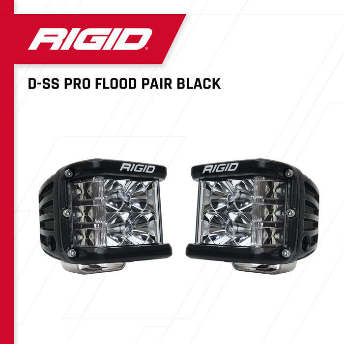 RIGID INDUSTRIES - D-SS PRO, Flood, Black Housing (Pair) For Auto And ATV