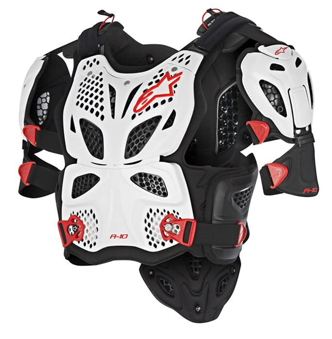 Alpinestars 6700517-213-XL2 Unisex-Adult A-10 Full Chest Protector White/Black/Red Xl/2X (Multi, one_size)