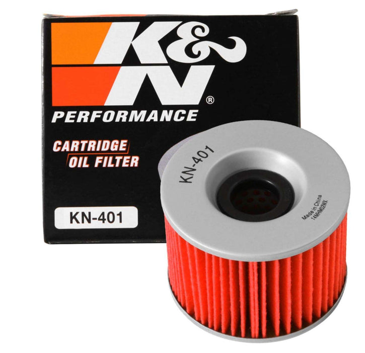 K&N Motorcycle Oil Filter: High Performance, Premium, Designed to be used with Synthetic or Conventional Oils: Fits Select Kawasaki Vehicles, KN-401