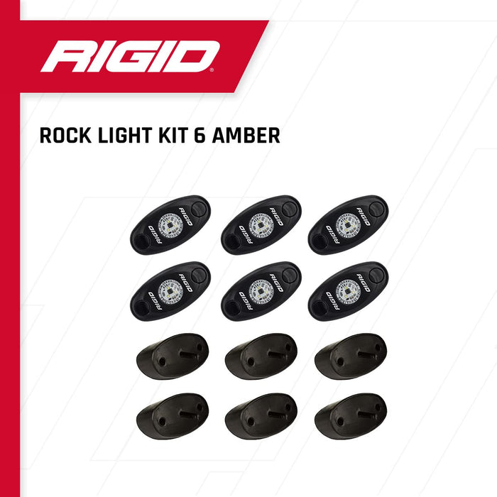 RIGID INDUSTRIES - Amber Rock Light Kit, Set of 6