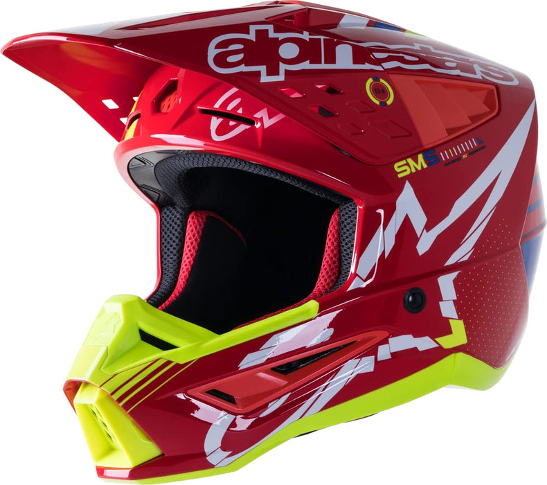 Alpinestars SM5 Action Helmet-Bright Red/White/Yellow Fluo-XS