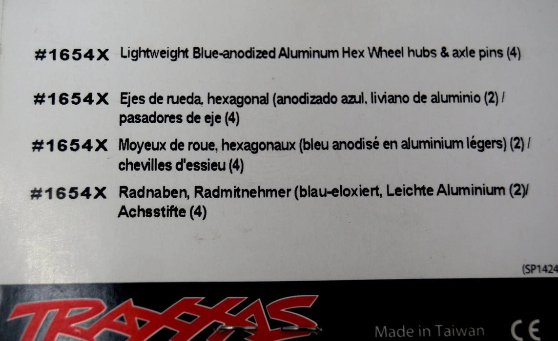 Traxxas 1654X Lightweight Blue-Anodized Aluminum Hex Wheel Hubs (2) and Axle Pins (4)