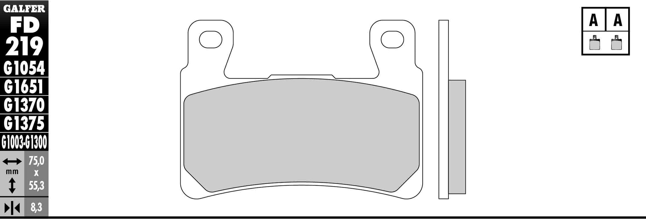 Galfer HH Sintered Ceramic Brake Pads (Front G1375) Compatible with 03-04 Honda CBR600RR