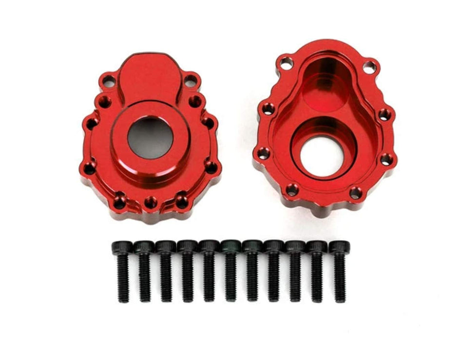 Traxxas 8251R - Portal housings Outer 6061-T6 Aluminum (red-Anodized) (2)/ 2.5x10 CS (12)