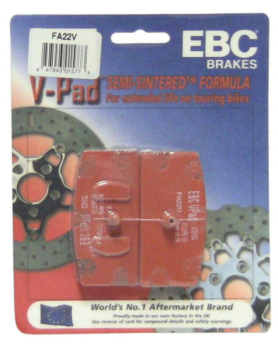 EBC Brakes FA22V Semi Sintered Disc Brake Pad, Black, One-Size